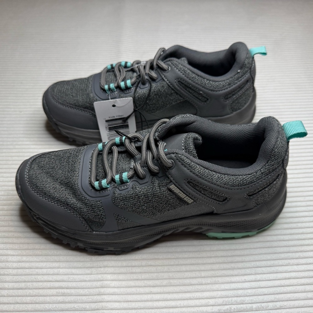 Gray and Teal Hiking Shoes